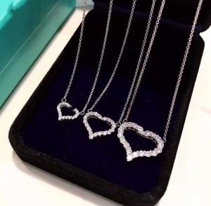 Hanger Kettingen Nieuwe designer elegante hart hanger ketting op maat geslepen ambachtelijk met diamanten ingelegd ontwerp genereus geschenk x0711