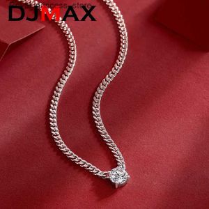 Hanger kettingen Nieuwe djmax origineel 925 sterling zilveren heren diamant cuban ketting 1-3ct moissaniet diamant ketting Q240426