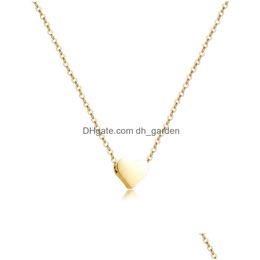 Collares colgantes Nuevo diseño de moda Collar de corazón de amor para mujeres Simple Clásico Oro Sier Cadena de cobre Gargantillas Fiesta Gota Entrega J Dh9Uo