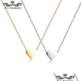 Colliers pendentifs Nouveau Design de mode amour coeur pendentif collier pour femmes Simple classique or Sier cuivre chaîne Sautoirs par Dhgarden Dhtls
