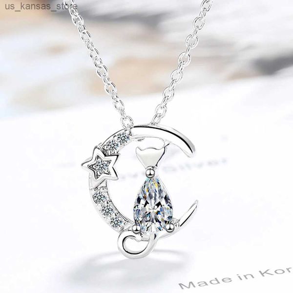 Collares colgantes Nuevos en 925 Sterling Silver Cat Cat Collace Women Wedding Designer Jewellry Gehip Free Shipping Ofrecen Gaabou240408e8zh