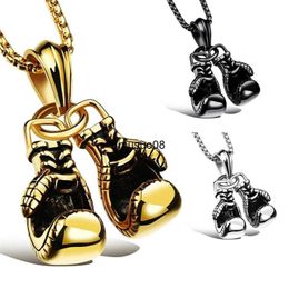 Pendentif Colliers Nouveau Luxe Mini Gant De Boxe Présent Collier Pour Hommes Unisexe Ras Du Cou Hiphop Chaîne Colliers Déclaration Cool Collier J230601