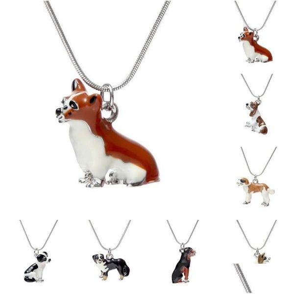 Collares pendientes Nueva Novedad Esmalte Collar de Perro Lindo Mejores Amigos Colgantes de Mascotas Joyería de Moda Para Mujeres Regalo de Navidad Dro Dhgarden Dhfwp