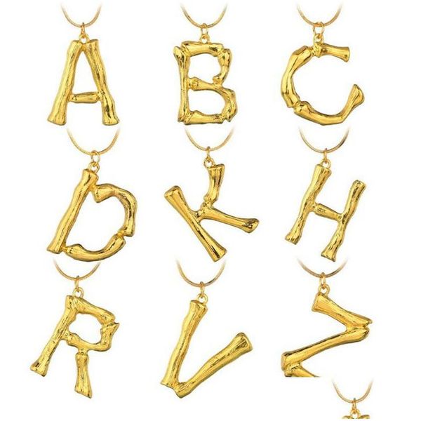 Pendentif Colliers Nouveau Personnalisé Lettre Initiale Collier Femmes 26 Alphabet Or Serpent Chaîne Pour Dames S Mode Bijoux Cadeau Drop D Dhih1