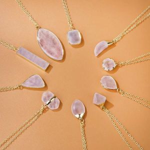 Colliers de pendentif nouveau collier pendentif en quartz rose