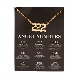 Hanger kettingen Nieuwe trendy mode legering goudkleur lucky angel nummers wens 777 ketting voor vrouwen meisje cadeau verjaardag sieraden 111-9 otdjm
