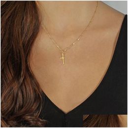 Hanger Kettingen Nieuwste Mode Zomer Sier Ketting Kruis Ketting Kleine Gouden Relius Sieraden Cadeau Voor Vrouwen Groothandel Drop Delivery Pen Dhfx0