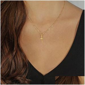 Pendentif Colliers Date Mode Été Sier Chaîne Croix Collier Petit Or Relius Bijoux Cadeau Pour Les Femmes En Gros Drop Livraison Stylo Dhfx0