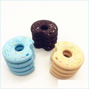 Collares pendientes El más nuevo Sile Donut Mordedor con collar de cuerda Juguete de dentición de grado alimenticio Masticar Colgante Regalo de bebé Enfermería Drop Deliver Dhosk