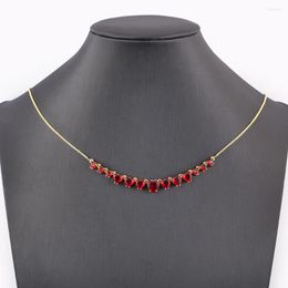 Hanger kettingen nidine aankomst romantische hartvorm ketting koper zirkoon wit/blaas/rode kleuren sieraden accessoires