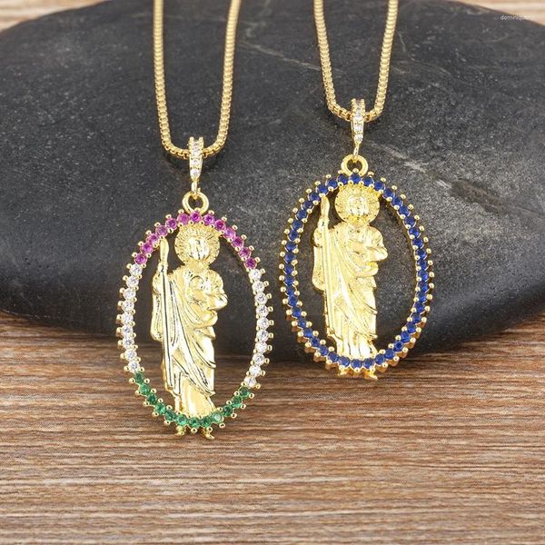 Pendentif Colliers Nidin Classic Design Virgin Mary Death Collier Plaqué Or 5 Couleurs Haute Qualité Collier Bijoux Cadeaux De Fête Pour Les Femmes