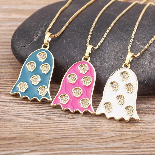 Collares colgantes Nidin Diseño Esmalte Aceite Goteo 5 Colores Geométrico Rhinestone Collar Mujeres Coreana Cadena de Moda Joyería Regalo de fiesta