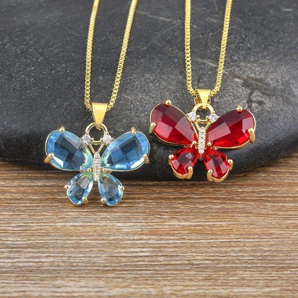 Colliers pendants Nidin Fashion Femmes Collier Korea Style Butterfly Cadeau Luck