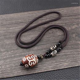 Colliers de pendentif neuf œurs Tibet Dzi Drop Choker Nacklace Natural Stone Materials Fashionable Style Heaven Perle apporter bonne chance