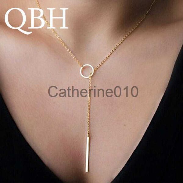 Colliers pendants nk547 punk femmes bijoux minimalistes minuscules colliers délicats uniques de cercle rond pendant pendentif collier clavicule pour la chaîne de filles J230817