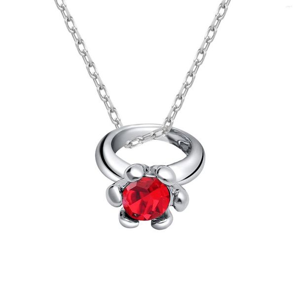 Pendentif Colliers NL-00127 Collier En Cristal Autrichien Rouge Pour Femmes Bijoux En Argent Plaqué Accessoires Cadeau D'anniversaire Petite Amie