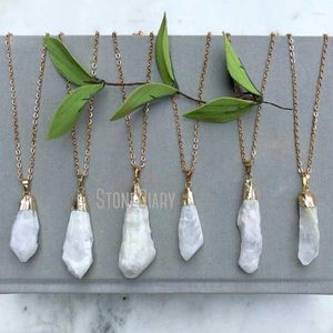 Hanger kettingen nm31410 raw clear quartz kristallen genezende stenen vrije vorm point gold vergulde ketting ketting bruidsmeisje geschenk