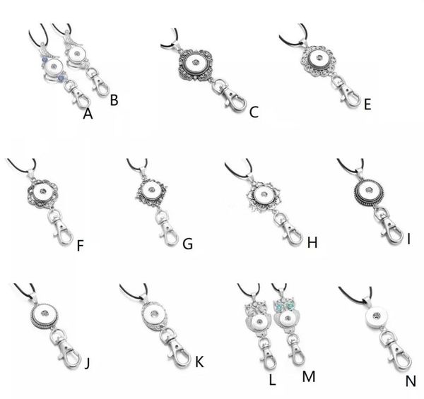 Collares pendientes Noosa Chunks Titular de la identificación de trabajo Cordón Botón a presión Collar Búho Encantos cuadrados 18Mm Gargantilla de jengibre Colgante J Sexyhanz Dhvxa