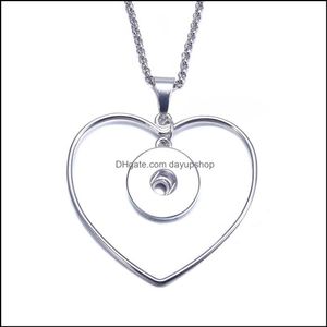 Pendentif Colliers Noosa Snap Bouton Bijoux Collier Cercle Coeur Avec Lien / Chaîne En Cuir Fit 18Mm Femmes Drop Livraison 202 Dayupshop Dhivz