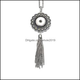 Pendentif Colliers Noosa Snap Bijoux Vintage Fleur Cristal Gland Collier Pendentifs Bouton Avec Chaînes Ajustement 18mm Pour Livraison Directe Dhcq7