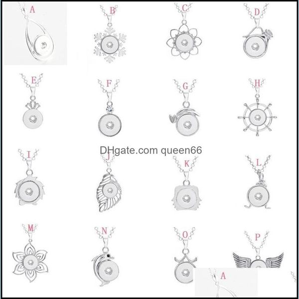 Pendentif Colliers Noosa Goutte D'eau Pendentif Couronne Charme Collier 18Mm Chunks Gingembre Snap Bouton Colliers Pour Femmes Livraison De Bijoux 2 Dhldy