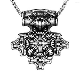 Colliers pendants Nordic antique Mythologie Titanium Steel Viking Thunderhammer Raven Nightclub Hip Hop