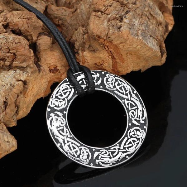 Pendentif Colliers Nordic Viking Amulette Drgon Dreki Jormungand Collier en acier inoxydable avec sac cadeau Rune