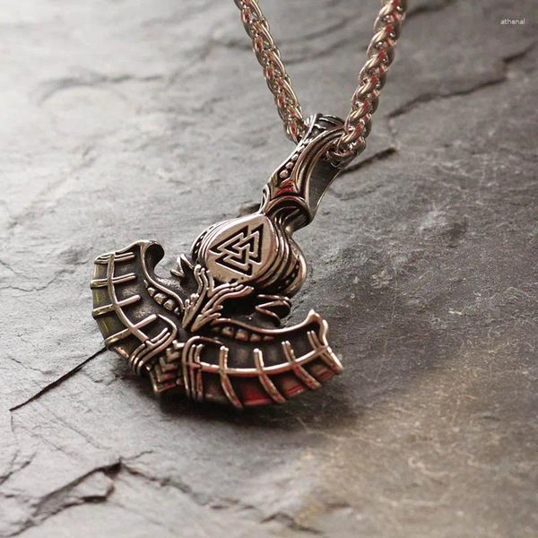 Pendentif Colliers Collier de mythologie nordique Viking Hommes Marteau Triangle Slave Acier inoxydable Bijoux scandinaves