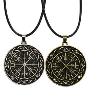Hanger kettingen Noorse viking runes vegvisir ketting kompas amulet knoop voor vrouwen mannen jwelry