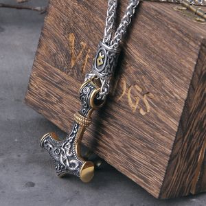 Hanger kettingen noors vikingen thors hamer mjolnir scandinavian rune amulet ketting roestvrijstalen ketting vegvisir anker hanger mannelijke sieraden 230412