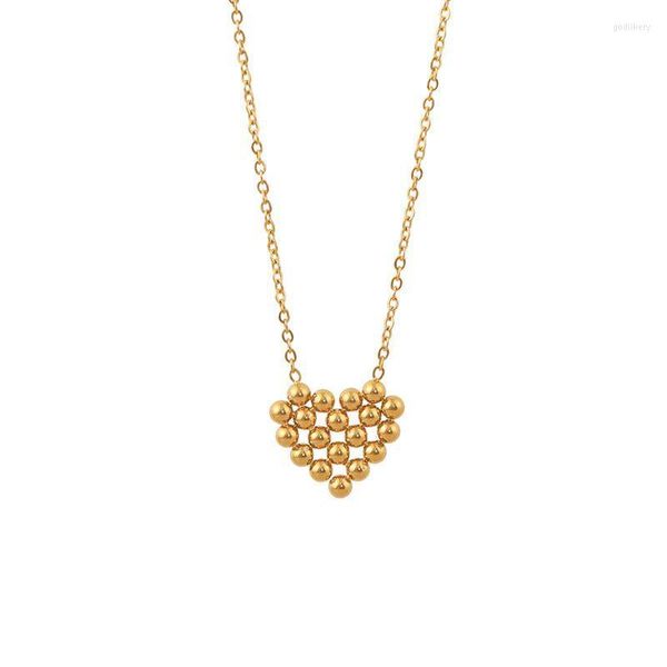 Collares colgantes no se desvanecen 18 k chapado en oro corazón gargantilla collar moda sexy titanio acero inoxidable joyería mujer accesorio colgante Godl2