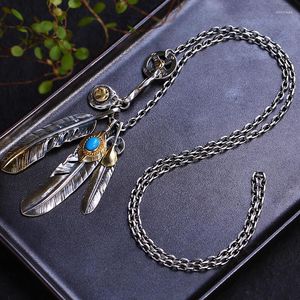 Collares pendientes NY Taijiao Cadena Conjunto Takahashi Goro Estilo Pluma Collar Mujeres Hombres Suéter Colgantes Para Joyería Hombre