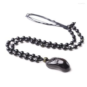 Colliers pendentifs Fieds obsidiens 