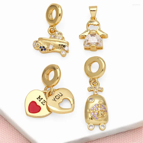 Colliers pendants ocesrio mode Crystal White Crystal Angel For Copper Gold Boat Love Wagon Bijoux Faire composant PDTB590