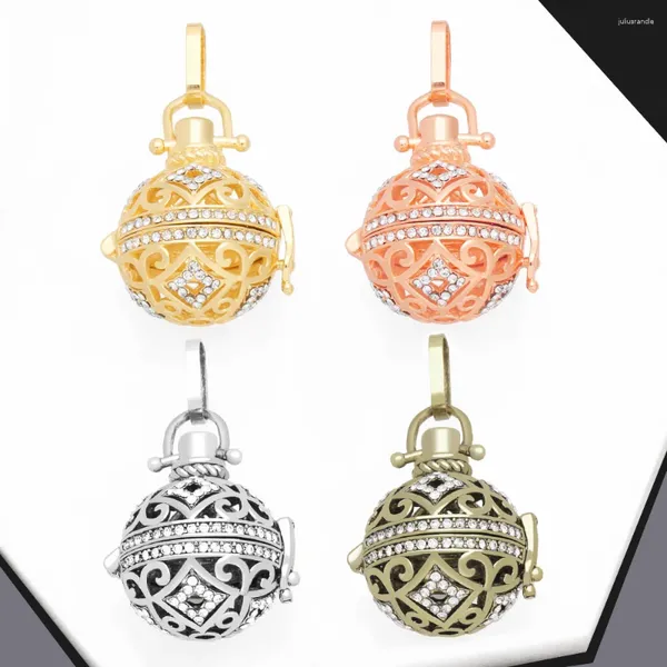 Pendentif Colliers OCESRIO Rétro Encensoir Harmony Ball Pour Collier Cuivre Plaqué Or Vintage Carillon Bola Bijoux Fabrication Fournitures Pdtb167