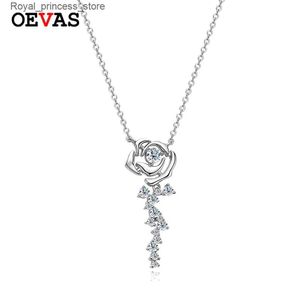 Hangende kettingen oevas% 925 Sterling zilver 0,56ct mosoniet hanger ketting voor vrouwen