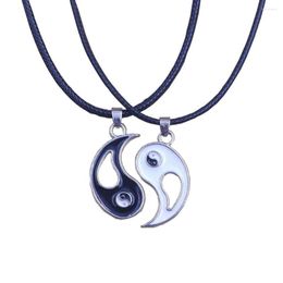 Pendentif Colliers Huile Goutte Bijoux Corde Taoïsme Yn-yang Tai Chi Collier Saint Valentin Cadeau Pour Les Amoureux Partenaire Filles Femmes 2X0001