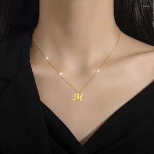 Collares pendientes OIMG 316L Acero inoxidable chapado en oro letra M collar para mujer Vintage encantador joyería de alta calidad