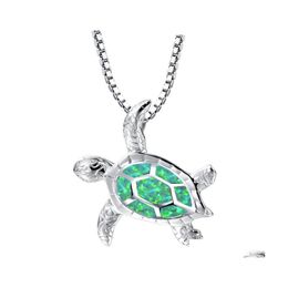 Collar colgantes collar ópal joyería de tortuga para mujer 1813 Q2 Drop entrega colgantes dhgub