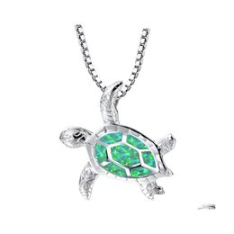 Colliers de pendentif Collier Opale Bijoux de tortue pour femme 1813 Q2 Drop Livraison Pendants Dhgub