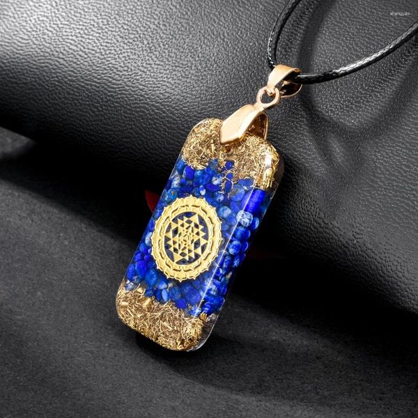 Colliers pendants orgonite énergie EMF Radiation Protection Lapis lazuli guérison Reiki Stone Natural Stone Chakra Collier Amulet Resin Bijoux