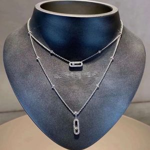 Hanger kettingen originele merk Europese en Amerikaanse stijl sterling sier dubbele ketting voor vrouwen.Klassiek.Verplaats 230524