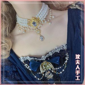 Pendentif Colliers Original Lolita Multi-Couche Perle Collier Fleur De Mariage Tea Party Gem Super Magnifique All-MatchPendant Elle22