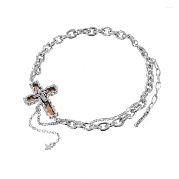 Pendentif Colliers Original Unique Croix Ayant Une Signification Particulière Vent Neutre Style Haut De Gamme Élégant Exquis Collier Impeccable