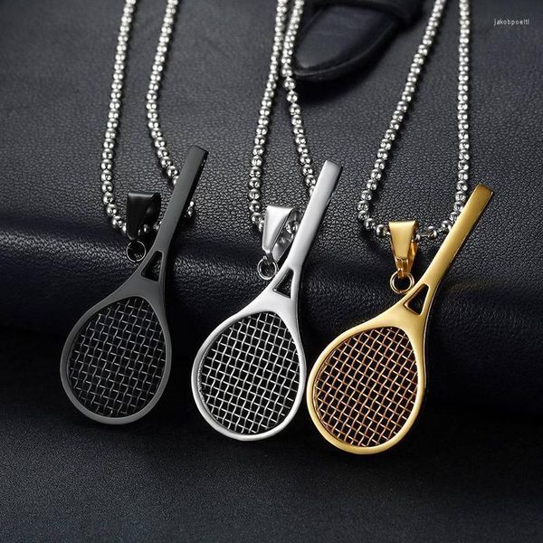 Collares colgantes Originalidad Personalidad Joyería Fitness Guru Collar universal para hombres Titanio Titanio Accesorios de raqueta de tenis de acero