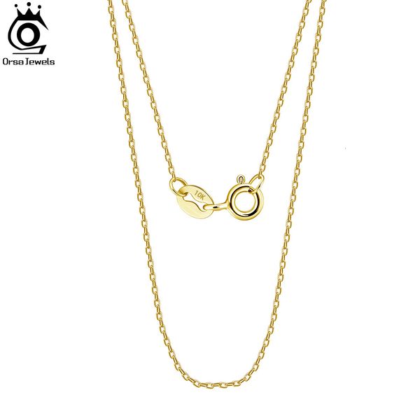 Colliers de pendentif Orsa Jewels 10k Solide Jaunehhiterose Gold 07 mm Collier de chaîne de câble coupé en diamant pour femmes AU417 Neck FC01 230817