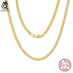 Colliers pendants Orsa Jewels Hip Hop 18k Gold 2,5 mm Franco Chain Collier For Men Fashion 925 STERLING Silver Choker Collier Party Bijoux NMN13 240419