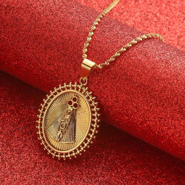 Collares pendientes Nuestra Señora de Aparecida Virgen María Cadena Joyería católica brasileña