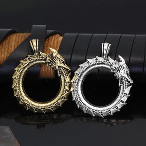 Collares pendientes Ouroboros Eat Your Own Tail For Men Domineering Retro Accessories Oxide Dragon Necklace Mythical Men's ChainPendant