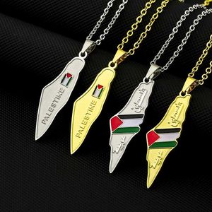 Colliers de pendentif Palestine Carte Plac